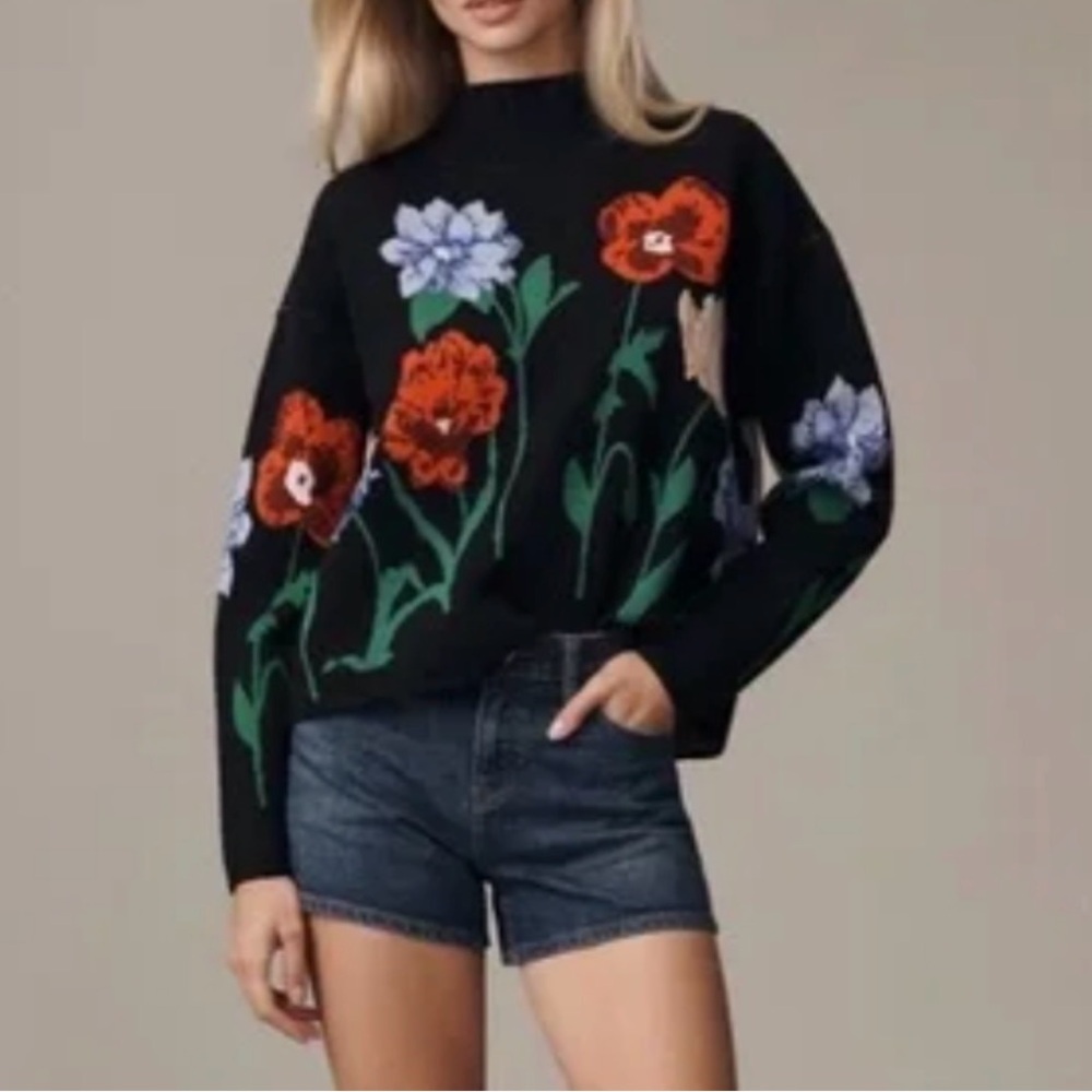 NWT MAEVE BY Anthropologie CARYS MOCK-NECK JUMPER SZ M - Picture 2 of 4